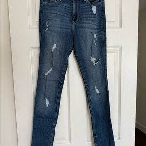 Distressed Blue Jeans